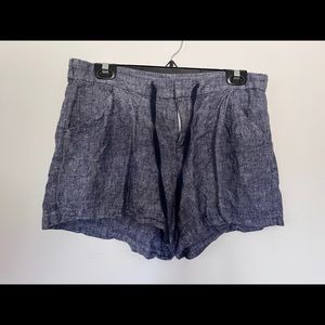 Old Navy Size 10 High Waisted Denim-Colored Linen Drawstring Shorts